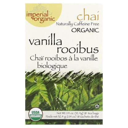 Uncle Lee's Tea, Imperial Organic, Vanilla Rooibos Chai, Caffeine Free, 18 Tea Bags, 1.14 oz (32.4 g)