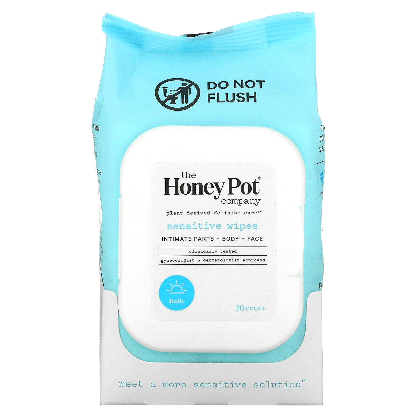 The Honey Pot Company, Sensitive Wipes, 30 Count