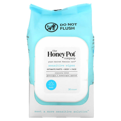 The Honey Pot Company, Sensitive Wipes, 30 Count