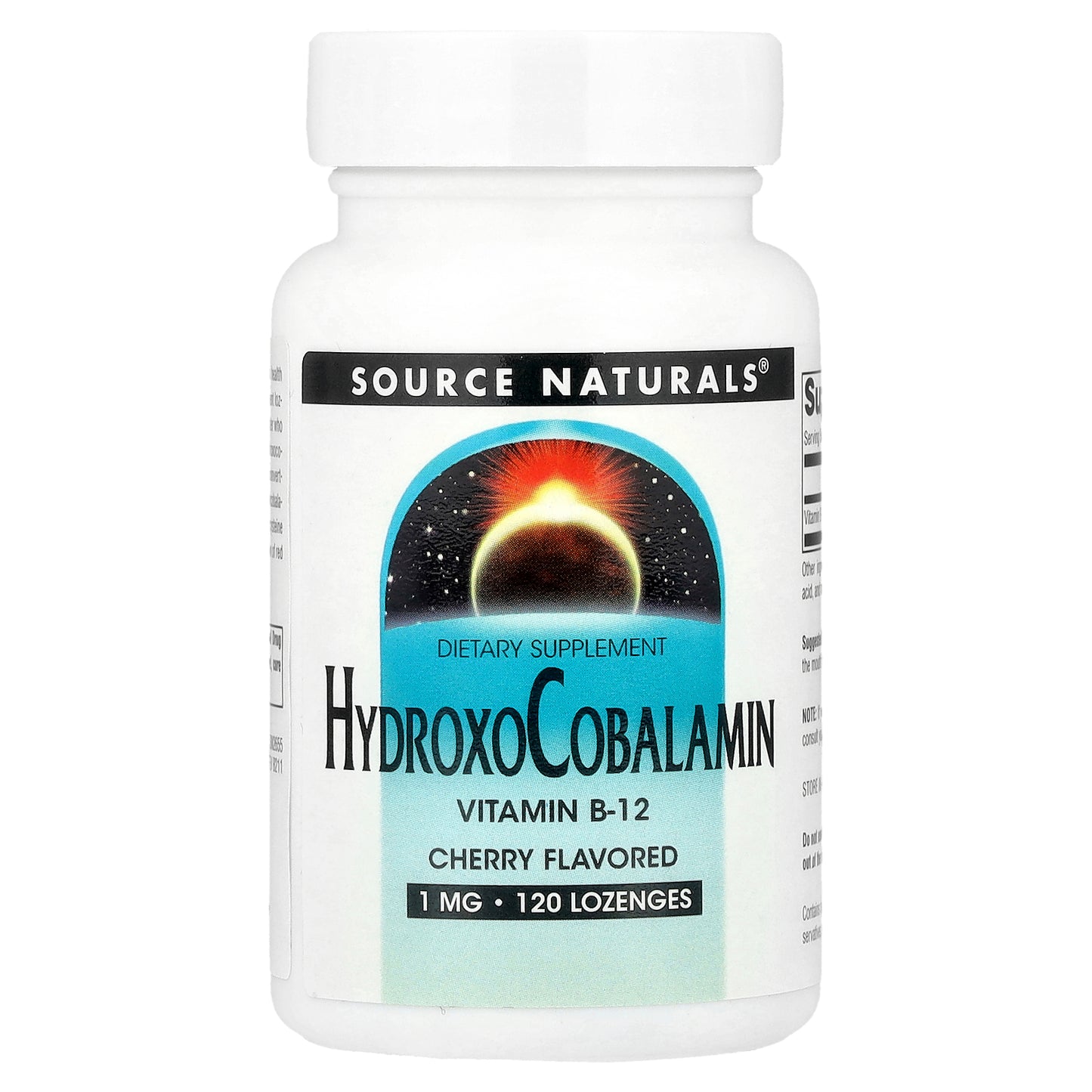 Source Naturals, HydroxoCobalamin, Vitamin B12, Cherry , 1 mg, 120 Lozenges