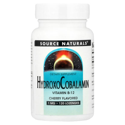 Source Naturals, HydroxoCobalamin, Vitamin B12, Cherry , 1 mg, 120 Lozenges