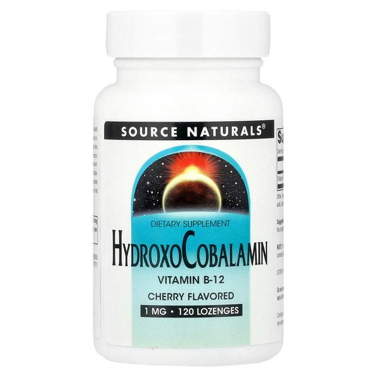Source Naturals, HydroxoCobalamin, Vitamin B12, Cherry , 1 mg, 120 Lozenges
