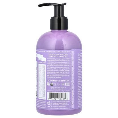 Dr. Bronner's, 4-In-1 Organic Sugar Soap, For Face, Body, Hands & Hair, Lavender, 12 fl oz (355 ml)