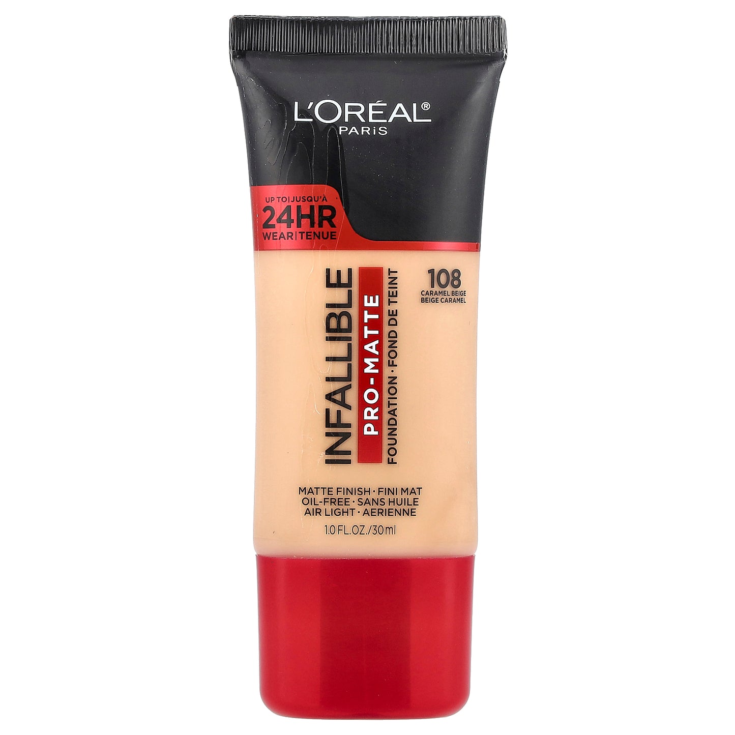 L'Oréal, Infallible, Pro-Matte Foundation, 108 Caramel Beige, 1 fl oz (30 ml)