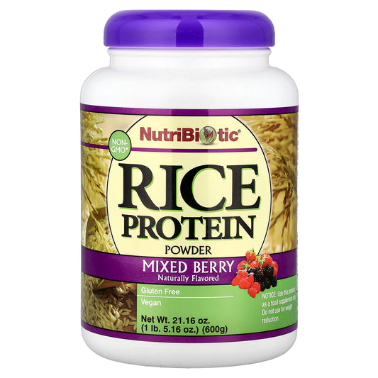 NutriBiotic, Rice Protein Powder, Mixed Berry, 21.16 oz (600 g)