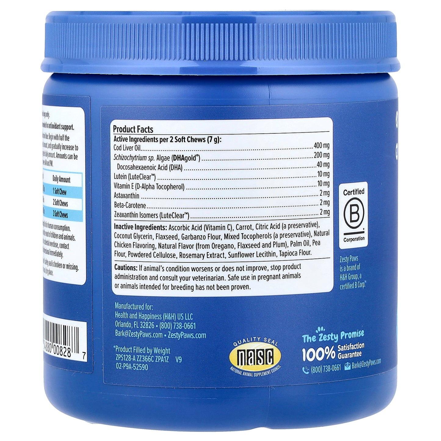 Zesty Paws, Senior Advanced, Vision Bites™, For Dogs, Chicken, 90 Soft Chews, 11.1 oz (315 g)