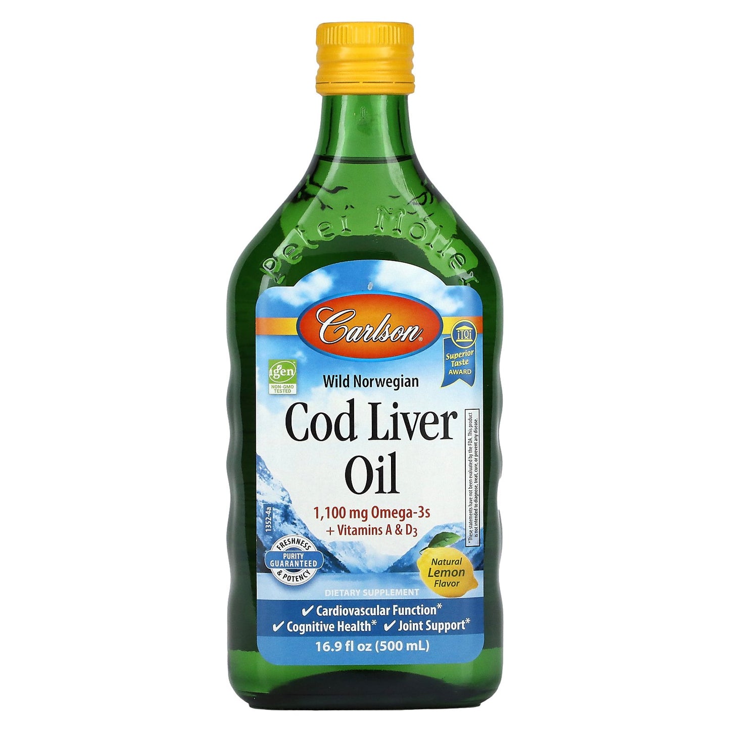 Carlson, Wild Norwegian, Cod Liver Oil, Natural Lemon , 16.9 fl oz (500 ml)