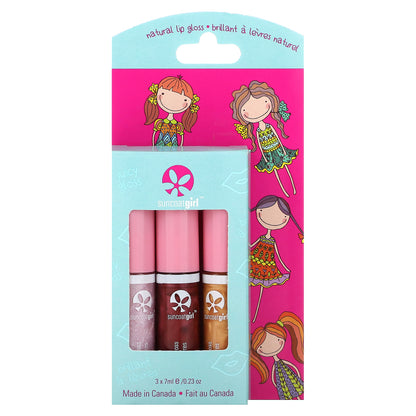 SuncoatGirl, Natural Lip Gloss, 3 Piece Set, 0.23 oz (7 ml) Each