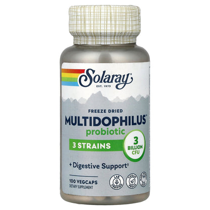 Solaray, Freeze Dried Multidophilus™ Probiotic, 3 Billion CFU, 100 VegCaps