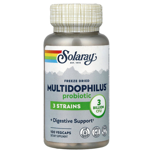 Solaray, Freeze Dried Multidophilus™ Probiotic, 3 Billion CFU, 100 VegCaps