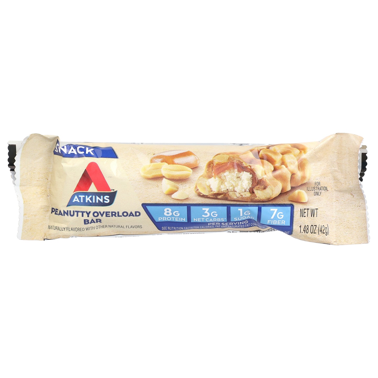 Atkins, Snack, Peanutty Overload Bar, 5 Bars, 1.48 oz (42 g) Each