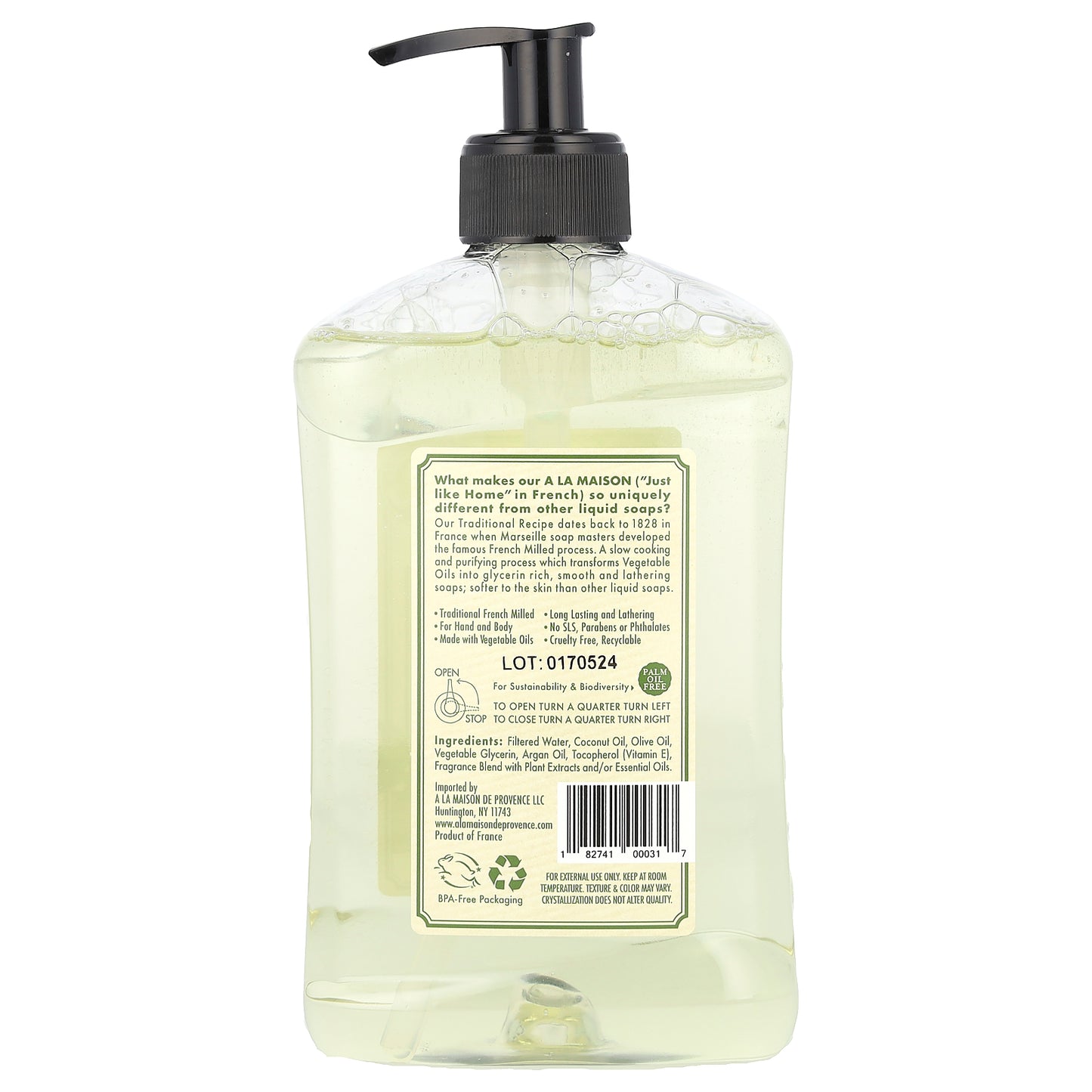A La Maison de Provence, Liquid Soap For Hand & Body, Rosemary Mint, 16.9 fl oz (500 ml)
