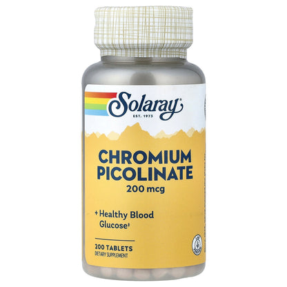 Solaray, Chromium Picolinate, 200 mcg, 200 Tablets