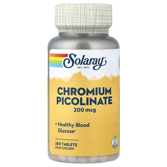 Solaray, Chromium Picolinate, 200 mcg, 200 Tablets