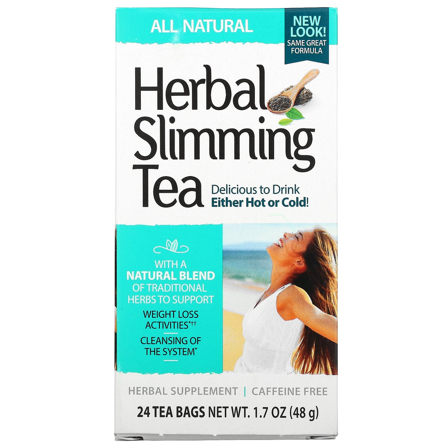 21st Century, Herbal Slimming Tea, All Natural, Caffeine Free, 24 Tea Bags, 1.7 oz (48 g)