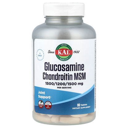 KAL, Glucosamine Chondroitin MSM, 90 Tablets
