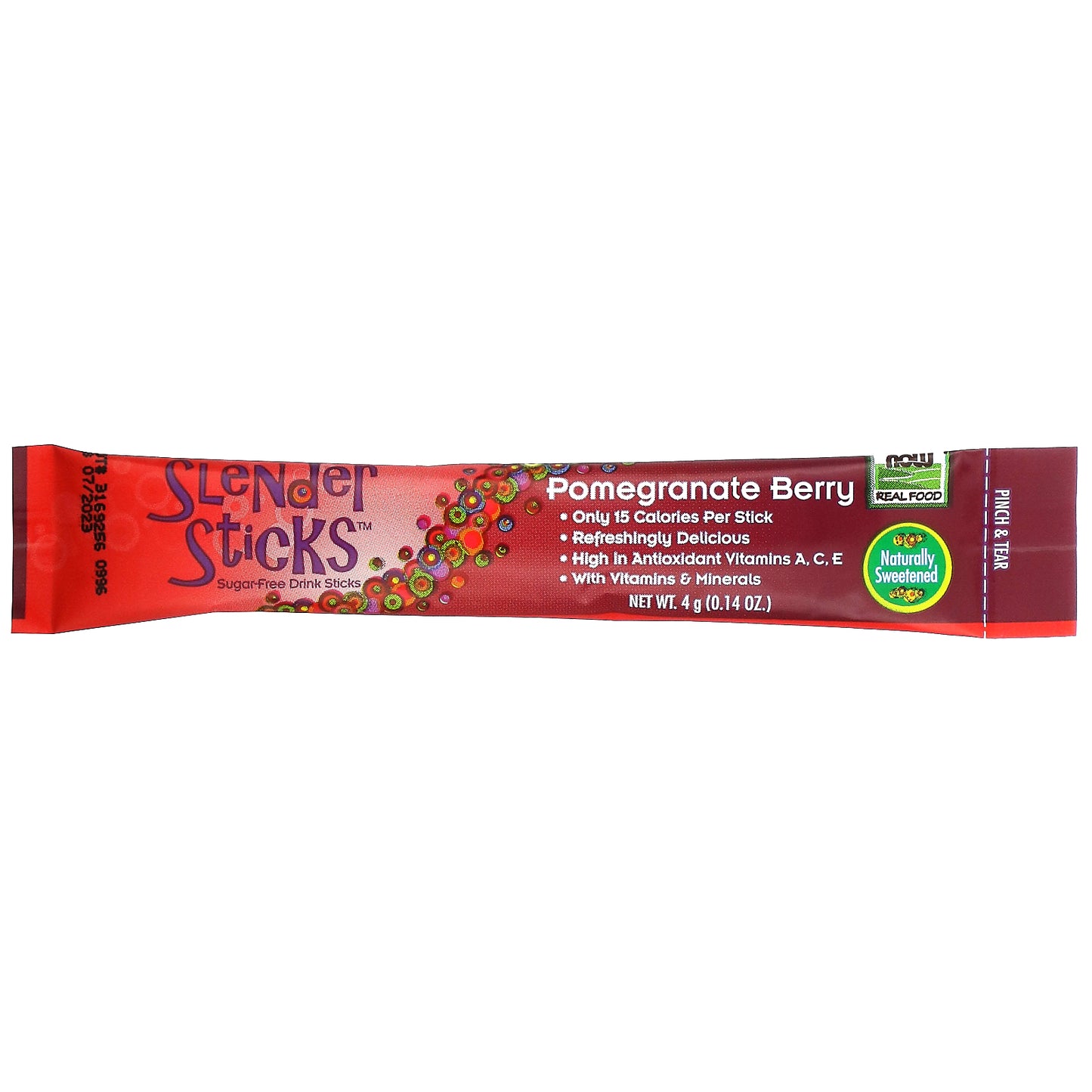 NOW Foods, Real Food, Slender Sticks, Pomegranate Berry, 12 Sticks, 0.14 oz (4 g) Each
