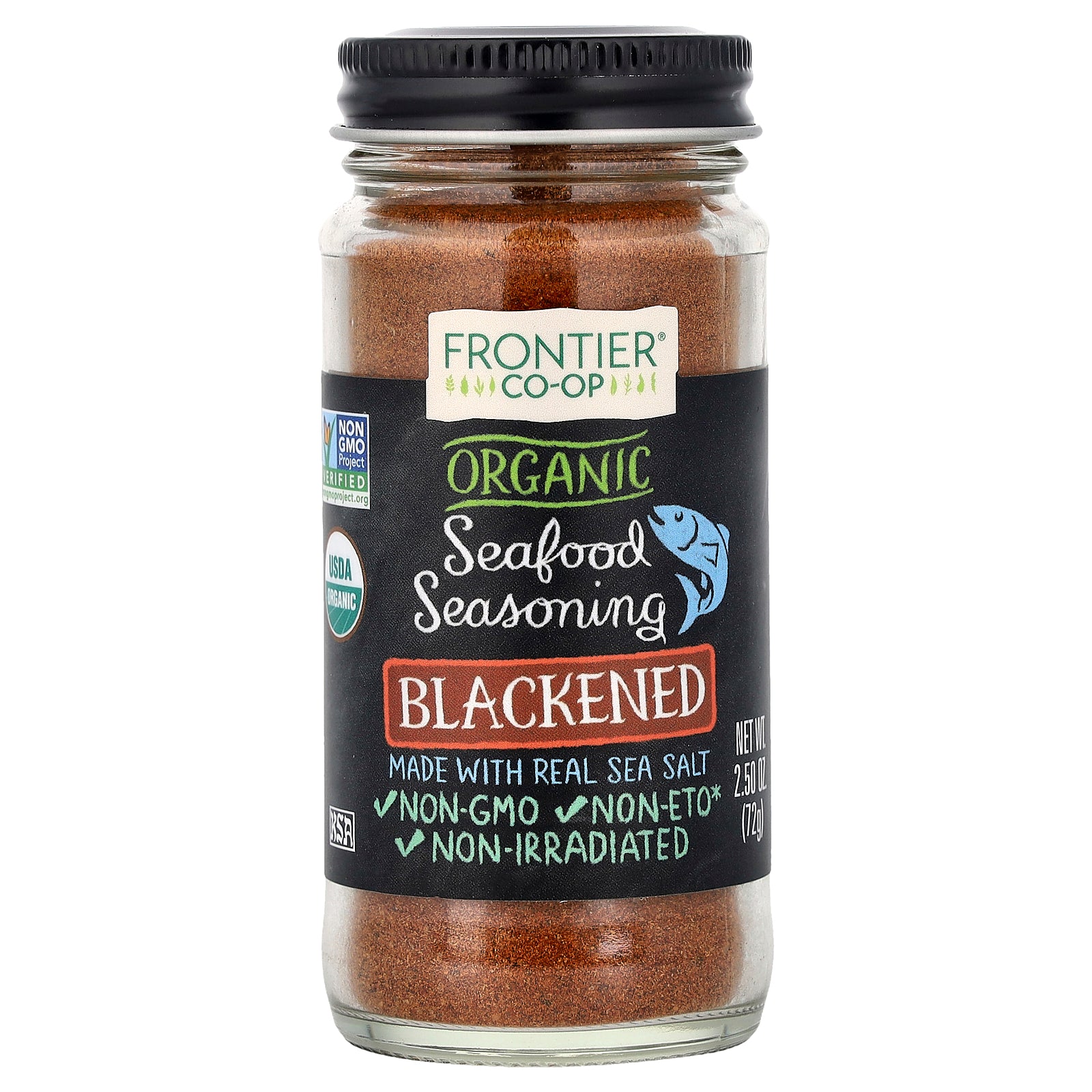 Frontier Co-op, Organic Seafood Seasoning, Blackened, 2.5 oz (72 g)