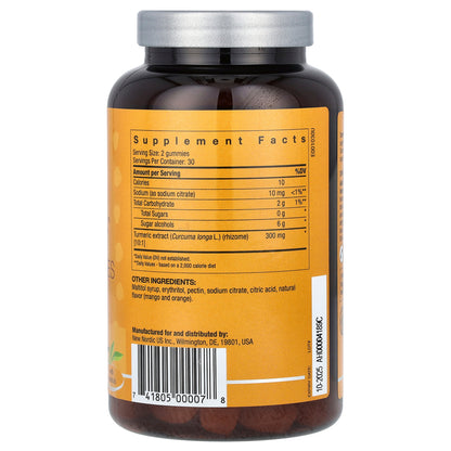 New Nordic, Turmeric Vegan Gummies with Curcuma Extract, Mango-Orange, 60 Gummies (150 mg per Gummy)