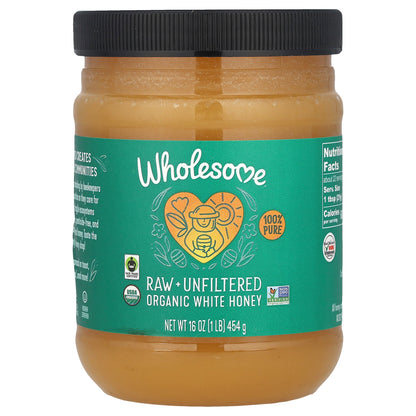 Wholesome Sweeteners, Organic White Honey, Raw + Unfiltered, 16 oz (454 g)