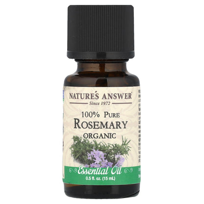 Nature's Answer, 100% Pure Organic Essential Oil, Rosemary, 0.5 fl oz (15 ml)