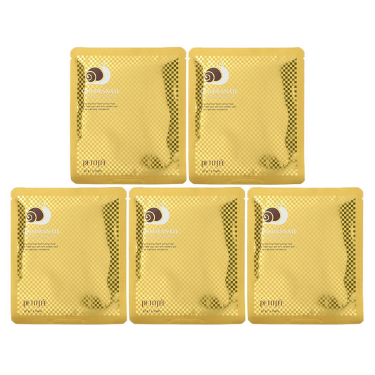 Petitfee, Gold & Snail Hydrogel Beauty Mask Pack, 5 Sheets, 30 g Each