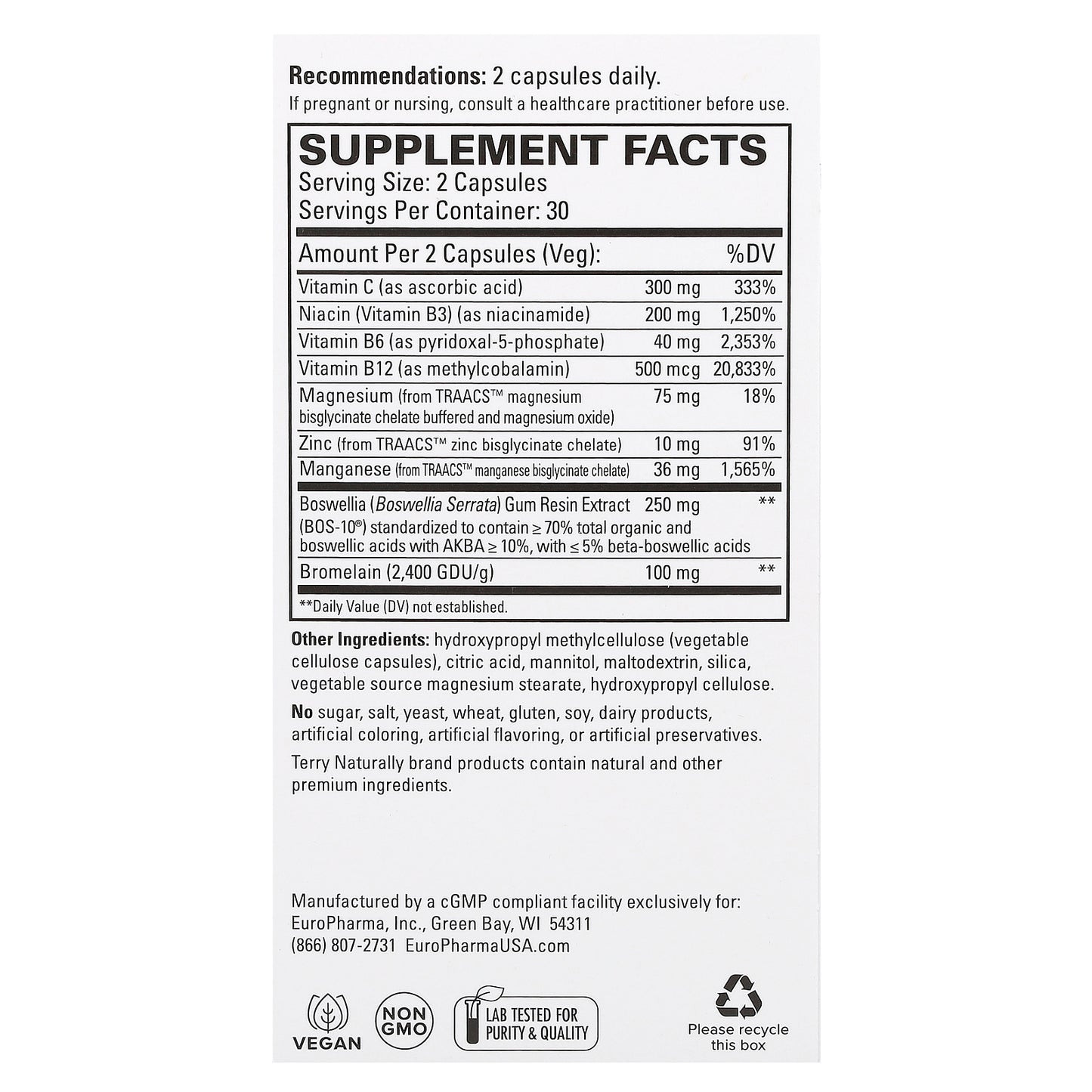 Terry Naturally, Healthy Ligaments & Tendons, 60 Capsules