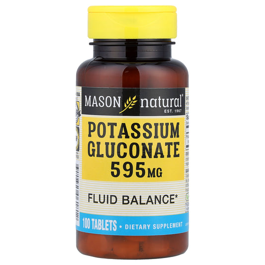 Mason Natural, Potassium Gluconate, 595 mg, 100 Tablets