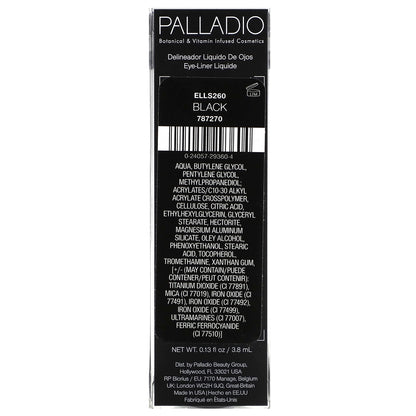 Palladio, Liquid Eyeliner, Black ELLS260, 0.13 fl oz (3.8 ml)