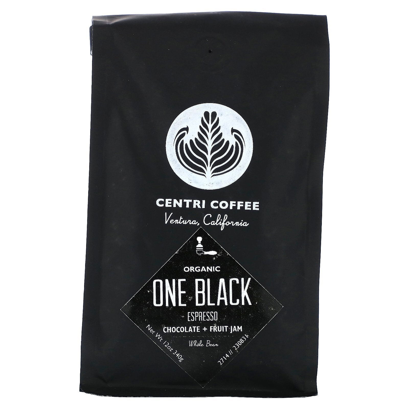 Centri Coffee, Centri Coffee, Organic One Black, Chocolate + Fruit Jam, Whole Bean, Espresso, 12 oz (340 g)