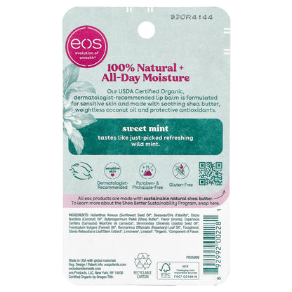 EOS, 100% Natural Organic Lip Balm, Sweet Mint, 0.25 oz (7 g)