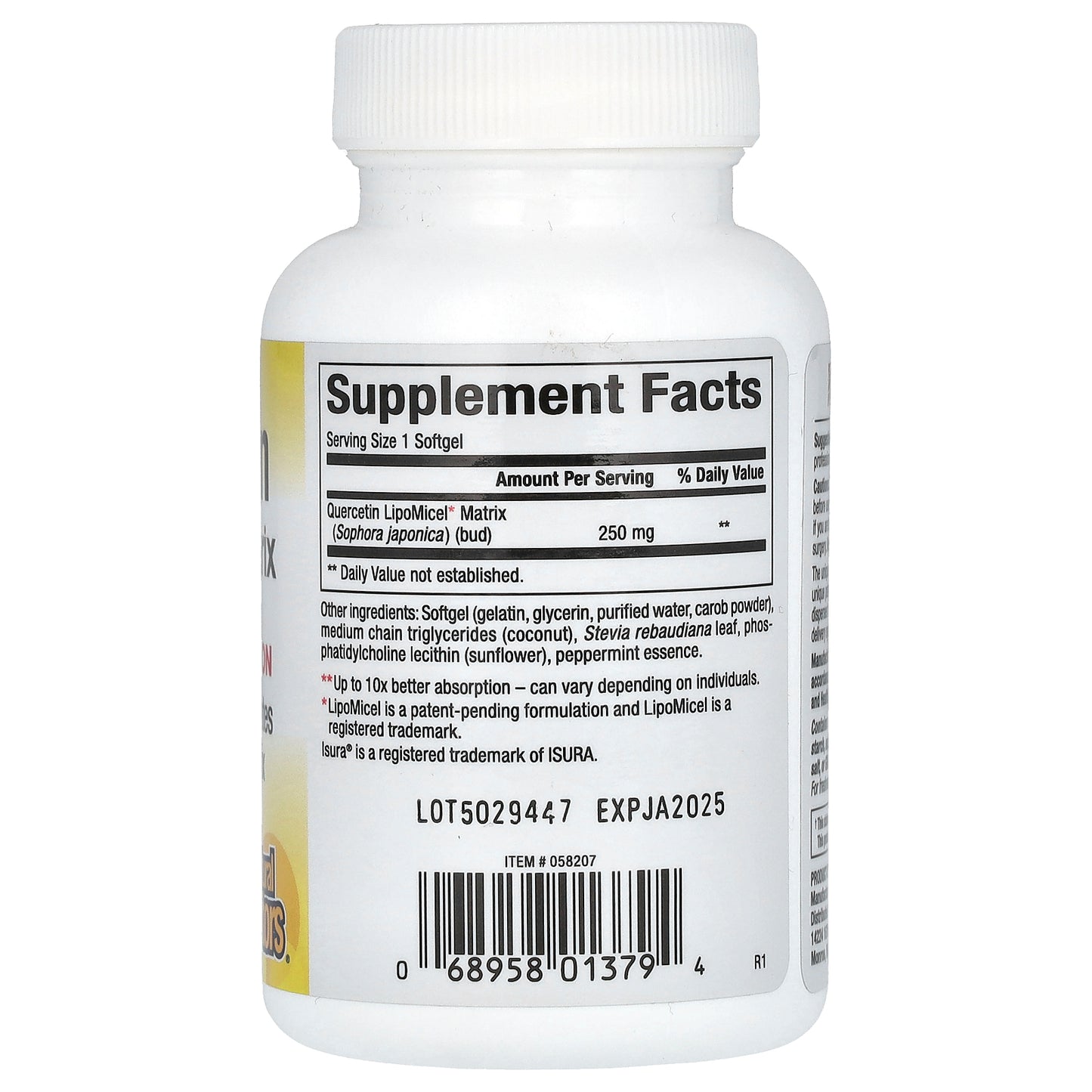 Natural Factors, Quercetin LipoMicel Matrix, 250 mg, 30 Liquid Softgels