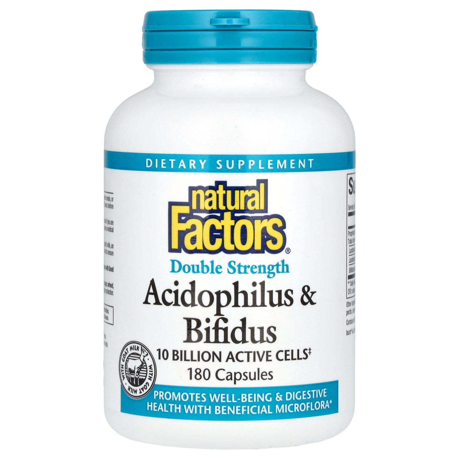 Natural Factors, Acidophilus & Bifidus, 10 Billion, 180 Capsules
