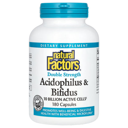 Natural Factors, Acidophilus & Bifidus, 10 Billion, 180 Capsules