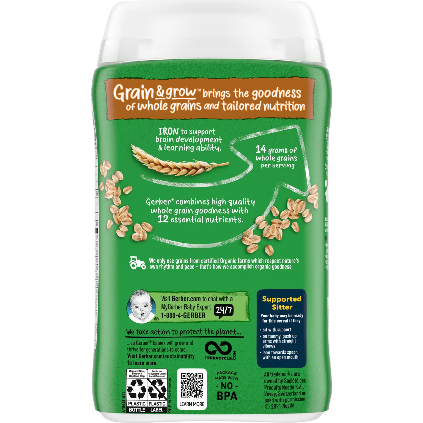 Gerber, Organic Oatmeal Cereal, 1st Foods®, 8 oz (227 g)