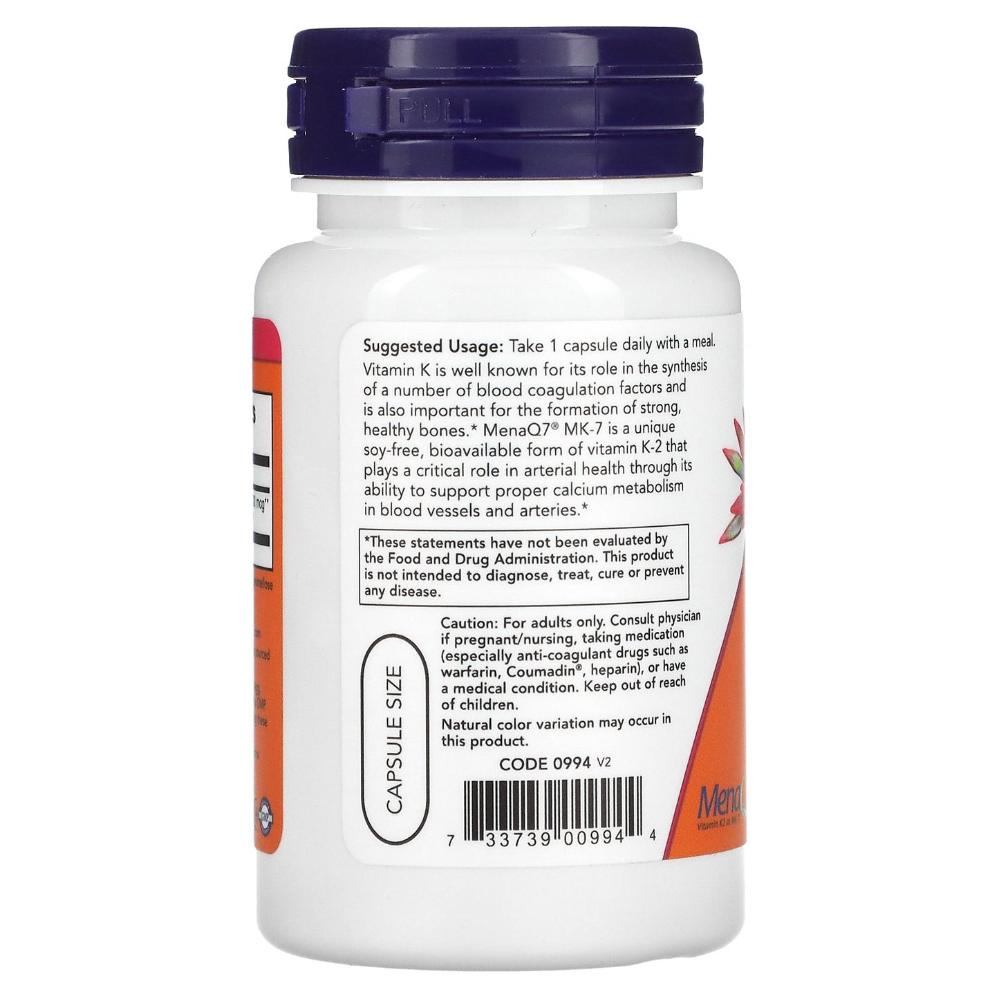 NOW Foods, MK-7 Vitamin K-2, 300 mcg, 60 Veg Capsules