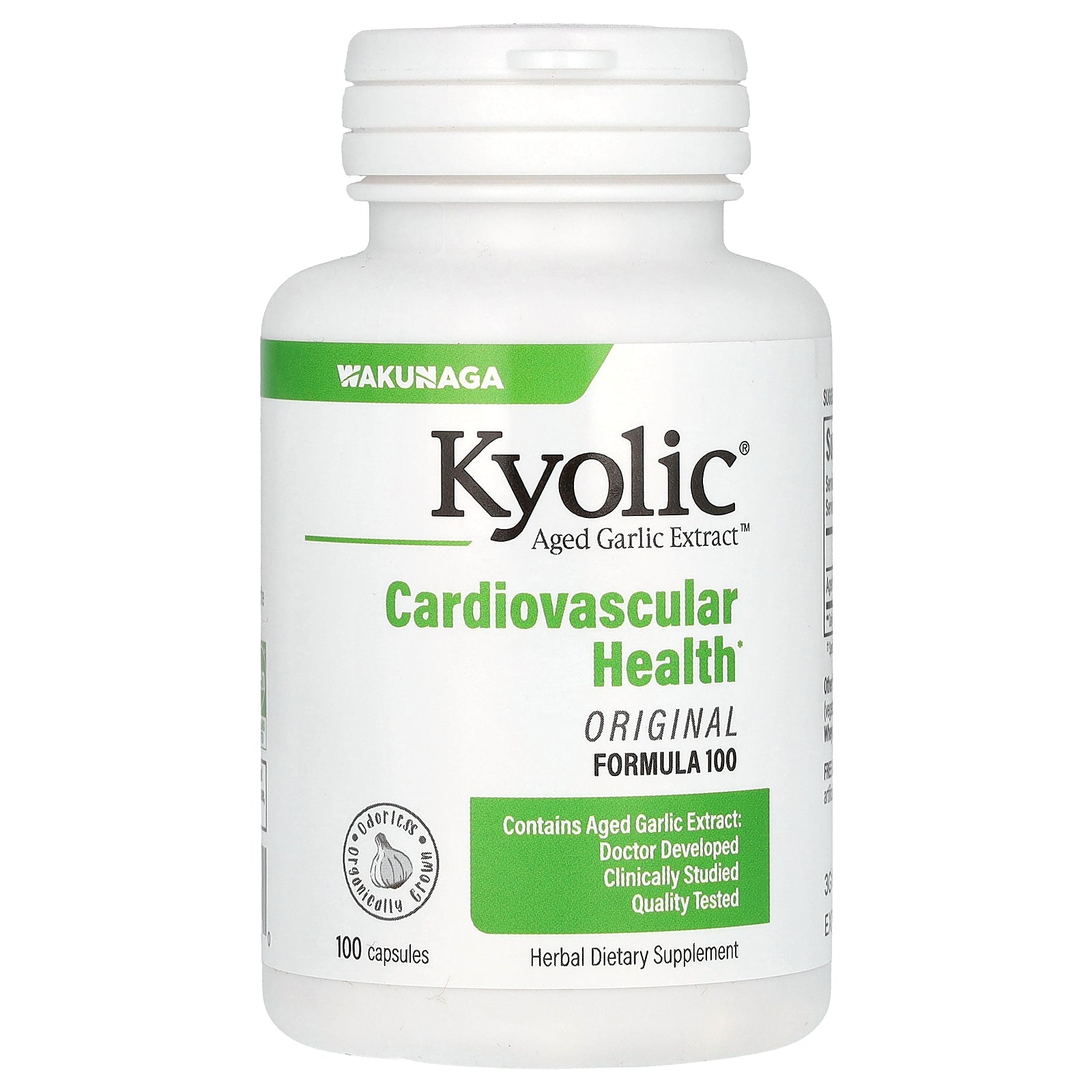 Kyolic, Aged Garlic Extract, Cardiovascular, Original Formula 100, 100 Capsules (300 mg per Capsule)
