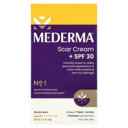 Mederma, Scar Cream + SPF 30, 0.7 oz (20 g)