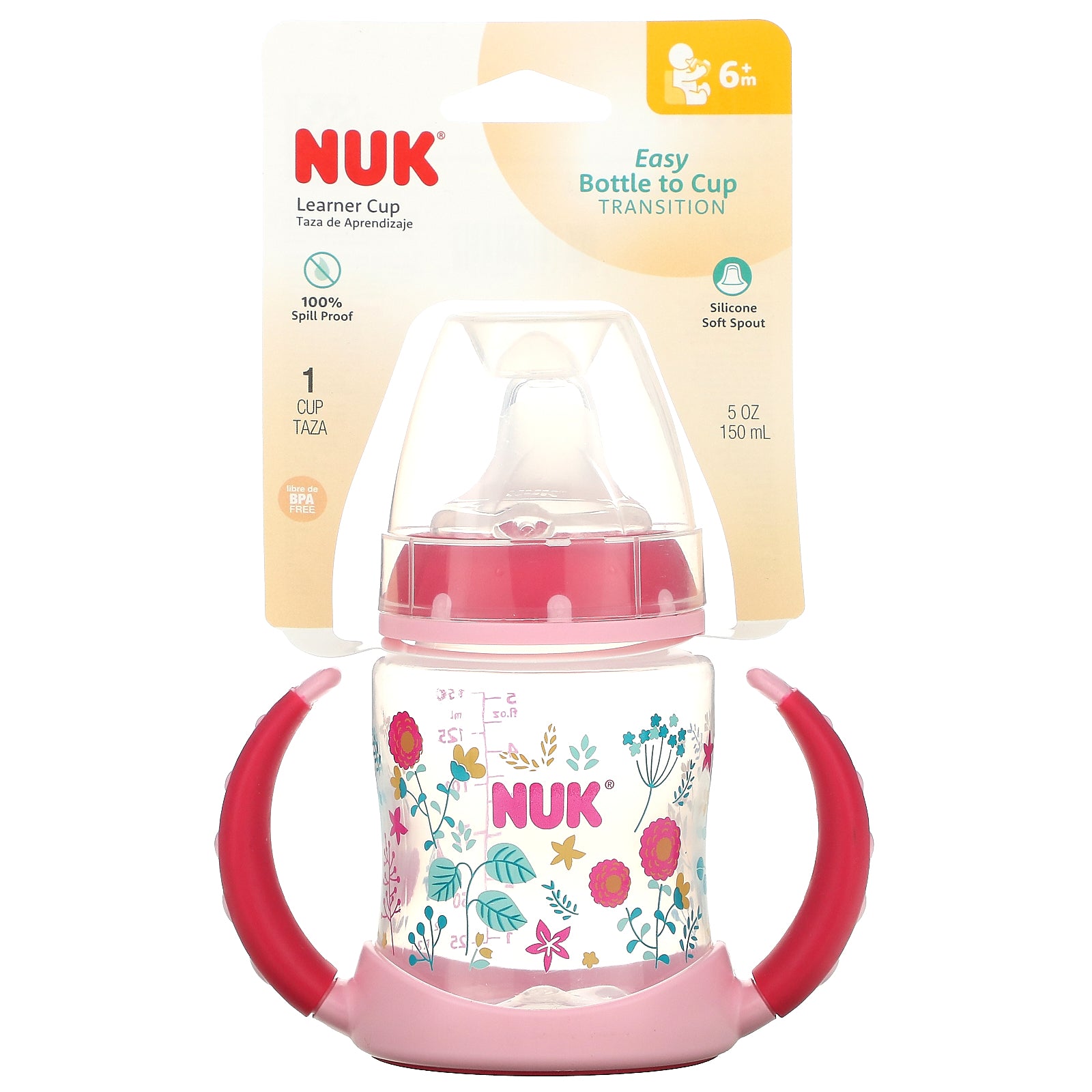 NUK, Learner Cup, 6+ Months, Pink, 5 oz (150 ml)