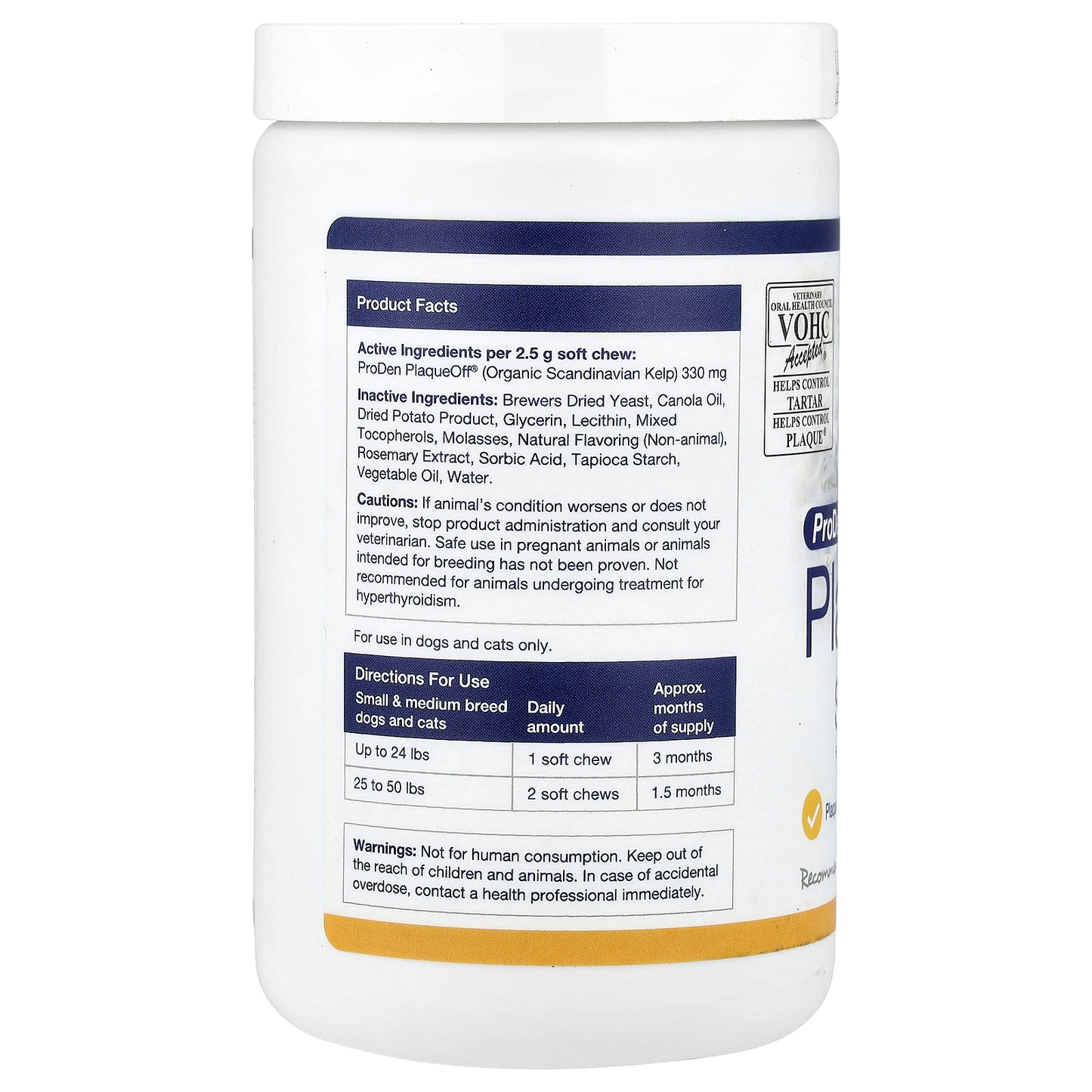 ProDen, PlaqueOff® Soft Chews, For Small & Medium Breed Dogs & Cats, 90 Soft Chews, 7.9 oz (225 g)