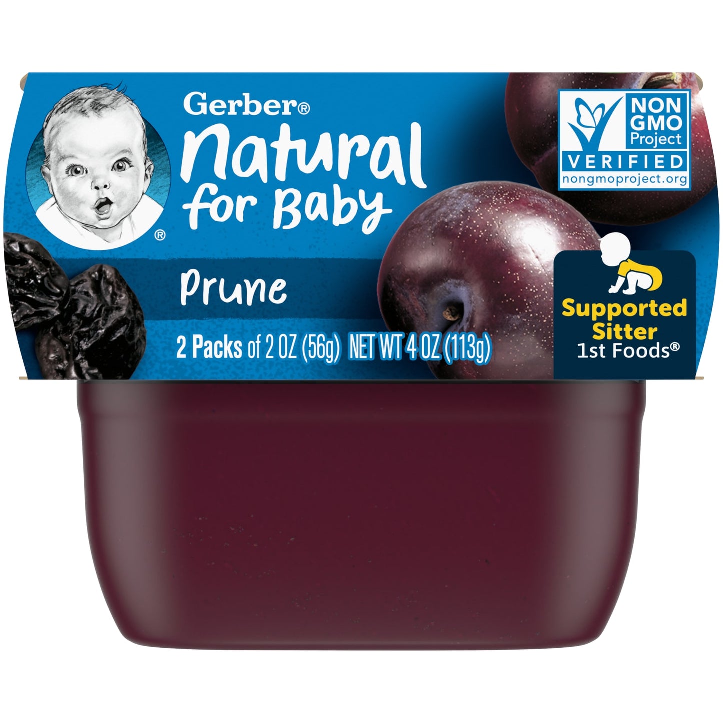 Gerber, Natural for Baby, 1st Foods®, Prune, 2 Pack, 2 oz (56 g) Each