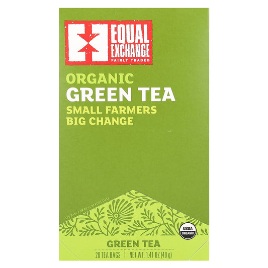 Equal Exchange, Organic Green Tea, 20 Tea Bags, 1.41 oz (40 g)