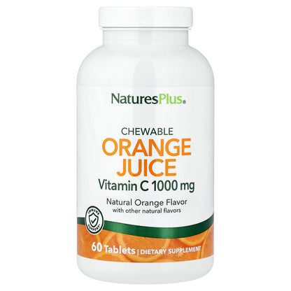 NaturesPlus, Chewable Orange Juice, Vitamin C, Natural Orange, 60 Tablets