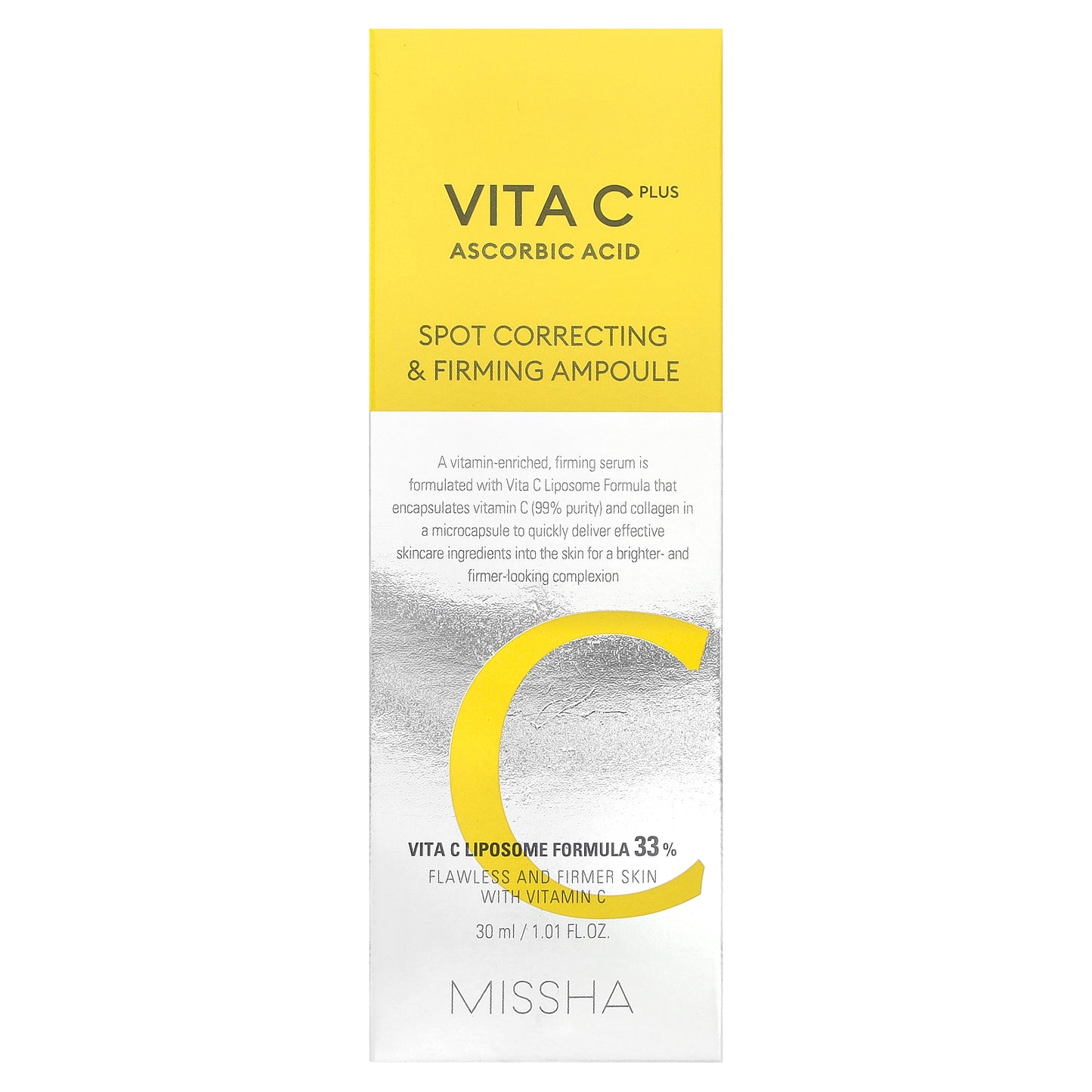 Missha, Vita C Plus Ascorbic Acid, Spot Correcting & Firming Ampoule, 1.01 fl oz (30 ml)