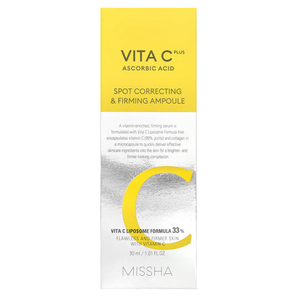 Missha, Vita C Plus Ascorbic Acid, Spot Correcting & Firming Ampoule, 1.01 fl oz (30 ml)