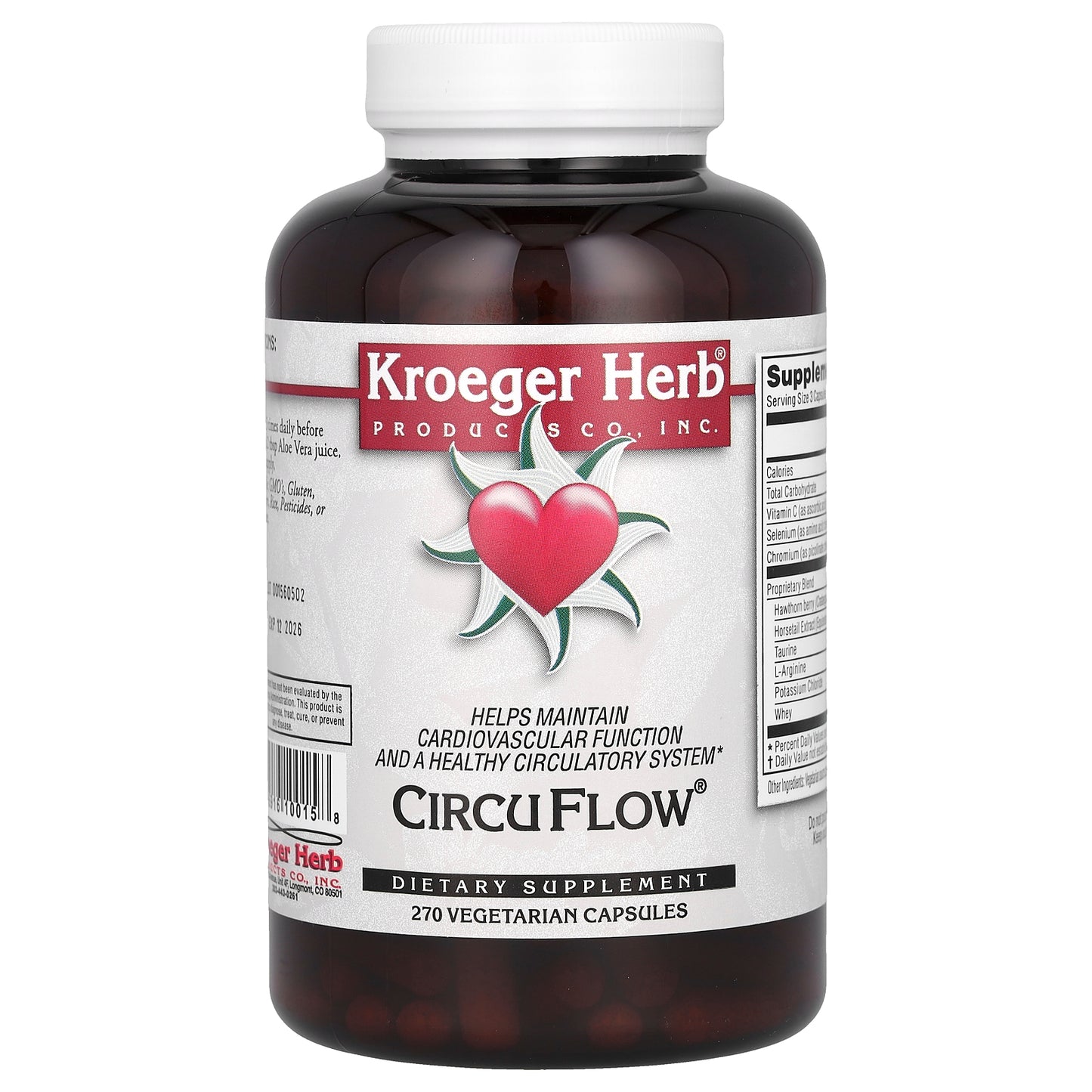 Kroeger Herb Co, CircuFlow, 270 Vegetarian Capsules