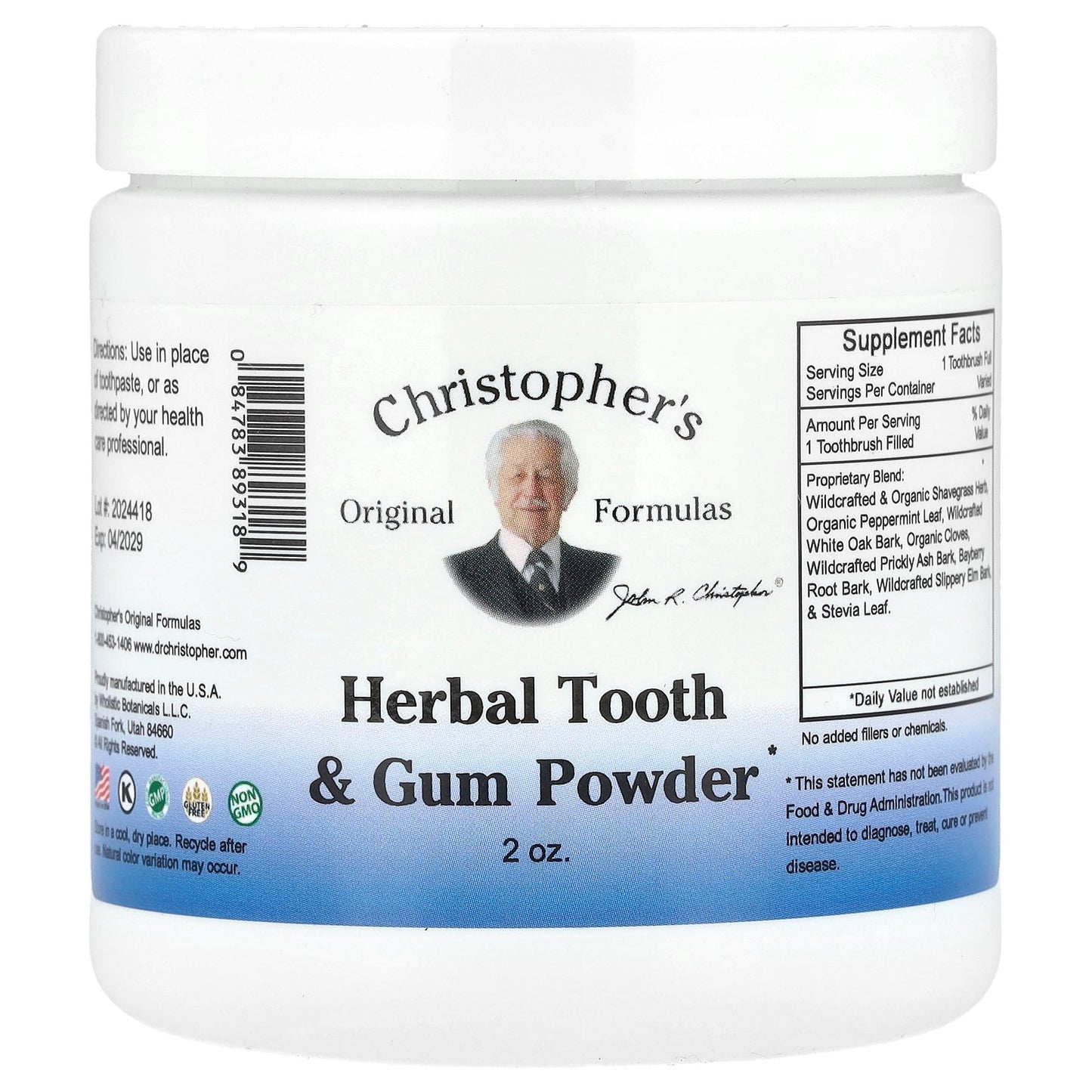 Christopher's Original Formulas, Herbal Tooth & Gum Powder, 2 oz.