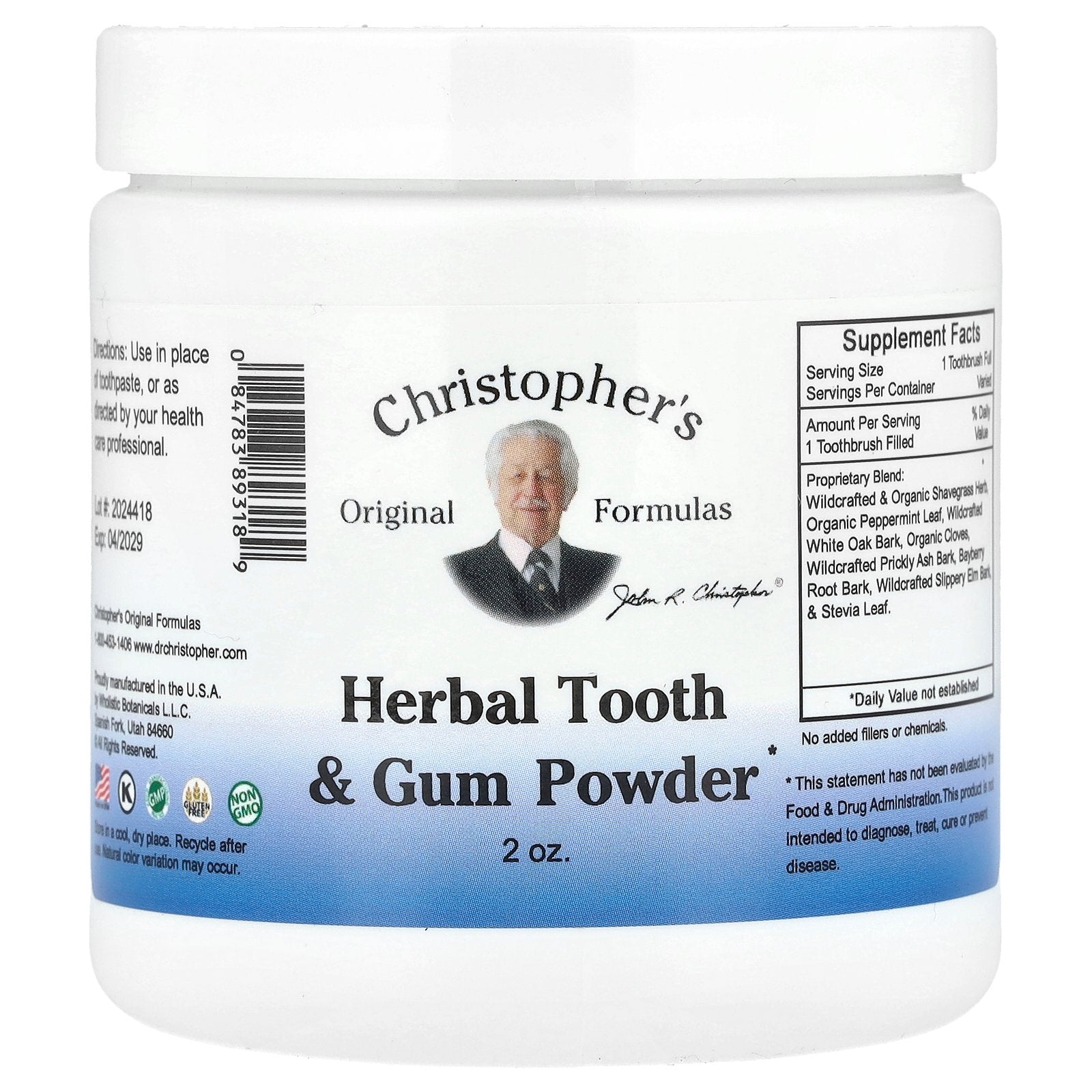 Christopher's Original Formulas, Herbal Tooth & Gum Powder, 2 oz.