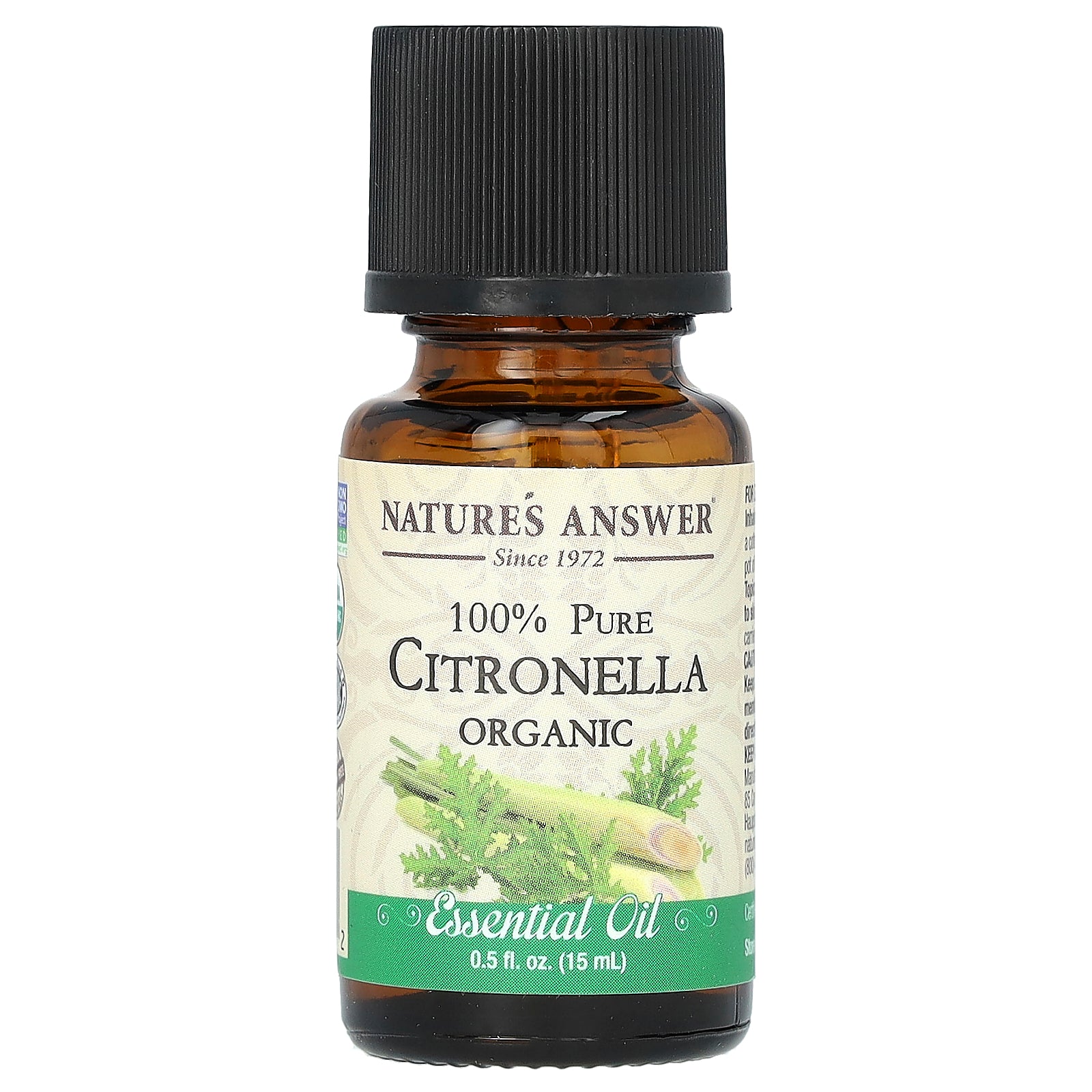 Nature's Answer, 100% Pure Organic Essential Oil Blend, Citronella, 0.5 fl oz (15 ml)