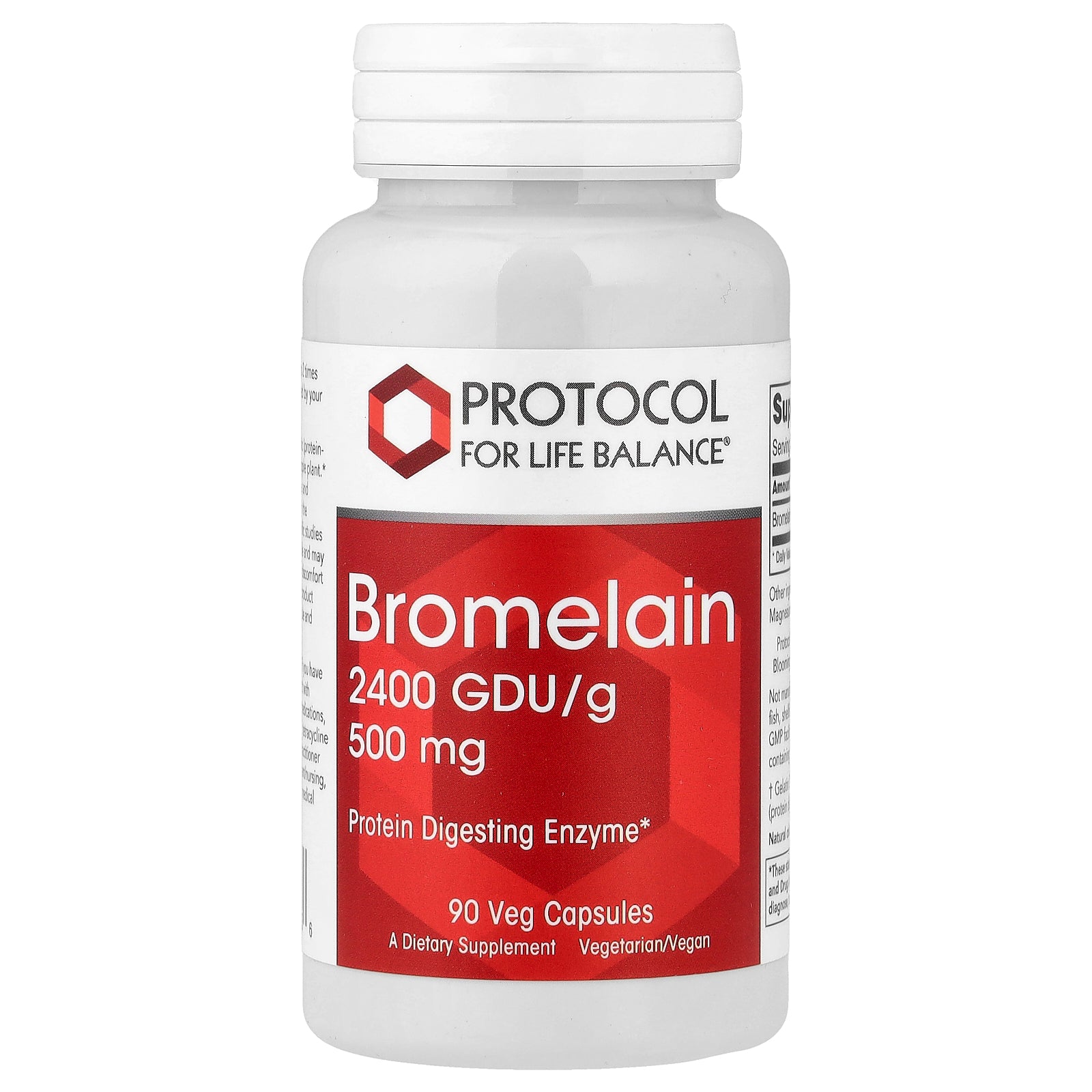 Protocol for Life Balance, Bromelain, 500 mg, 90 Veg Capsules